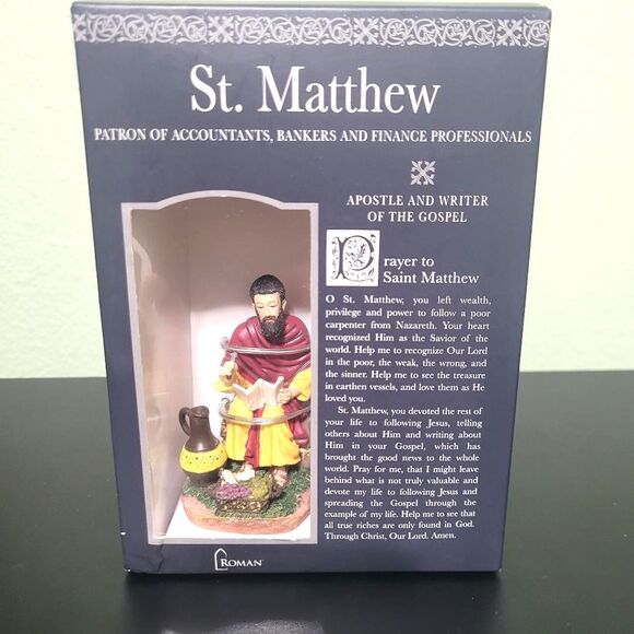 NEW St. Matthew Apostole Figure Roman Catholic Patron Accountant Banker Finance - Picture 1 of 4